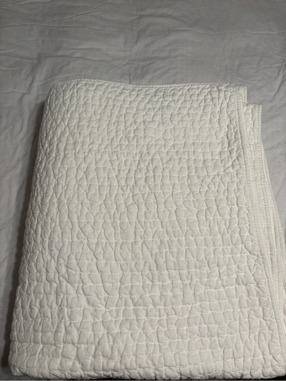 Quince European Linen Cotton Stitch Quilt - King/Cali King - White - Read Desc.